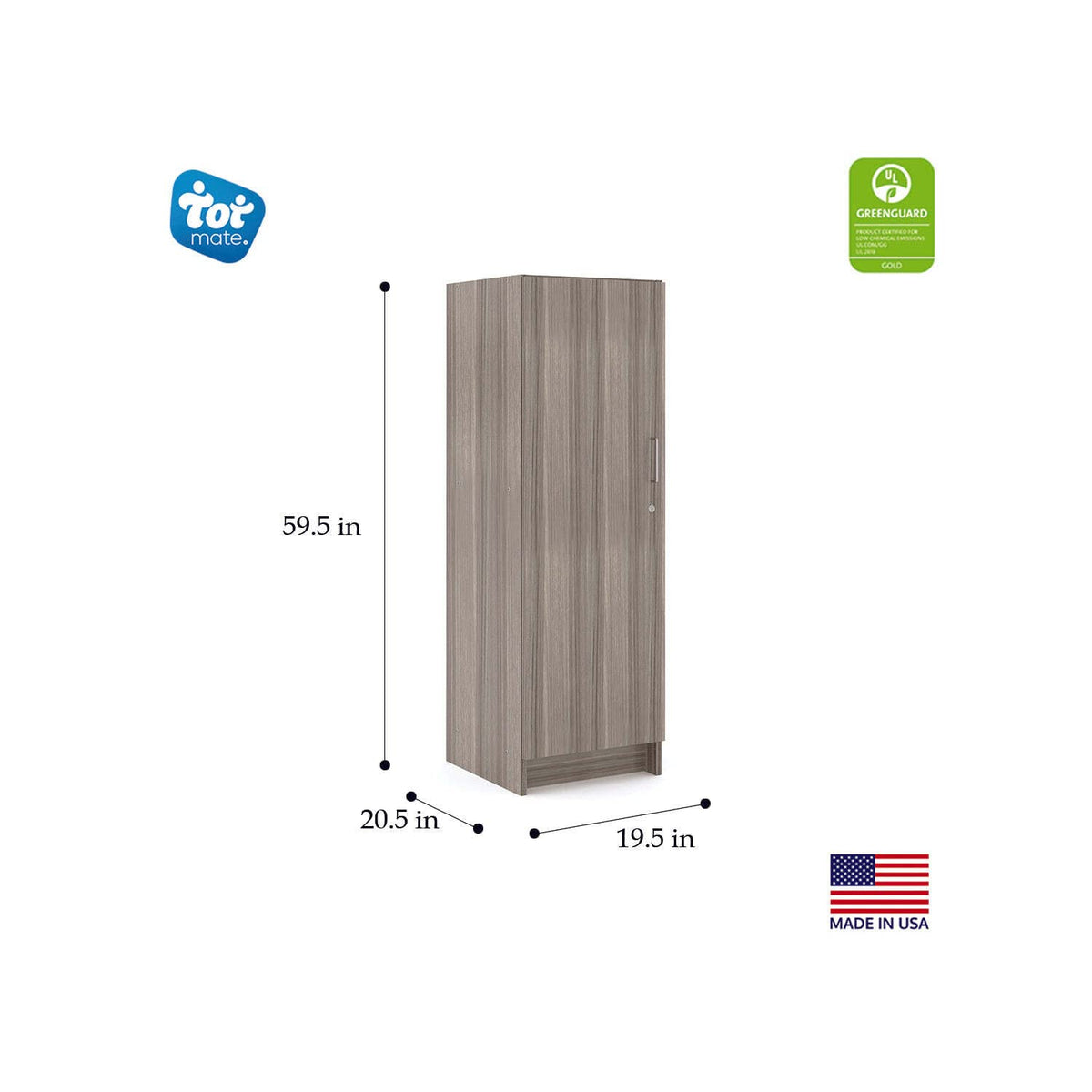 Single-Door Tall Cabinet by Tot Mate – Elm, Model TM2084A.0W92