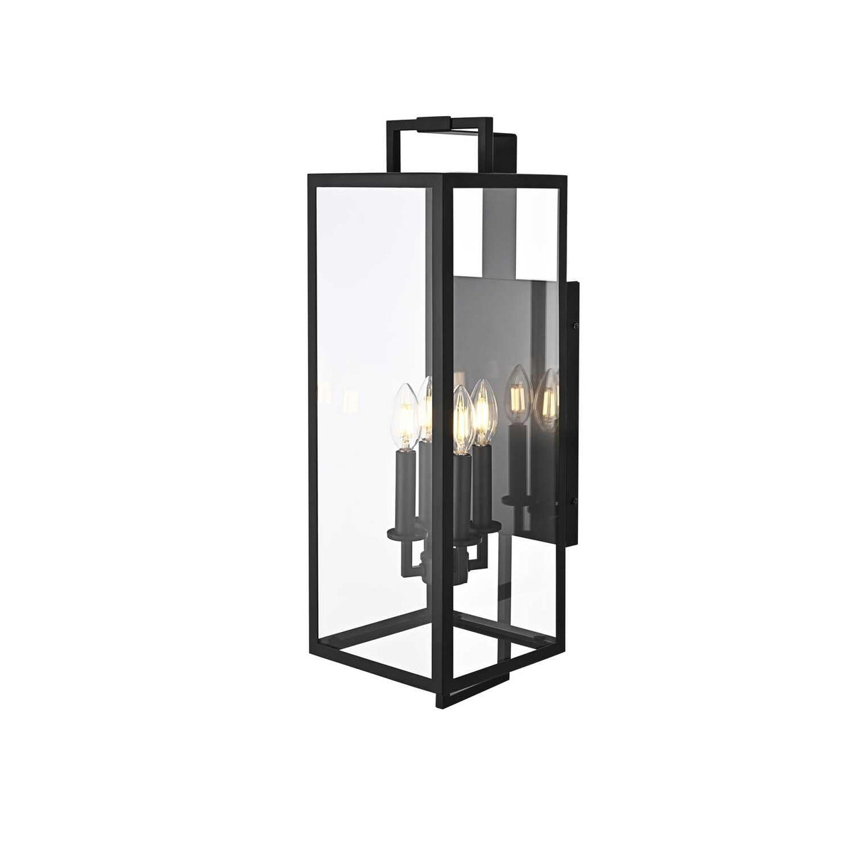 Jairo Four Light Outdoor Wall Sconce Black by Lighting Design – Iron, Black, Model OD809W26BK