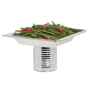 Unique Can Serving Bowl by HUBERT – Bamboo, Silver