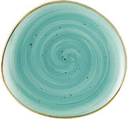 CAC China TUCSON TUS-16-TQS Reactive Glaze Porcelain Plate 10-3/8x9-5/8x1-1/2 Turquoise, Set of 12