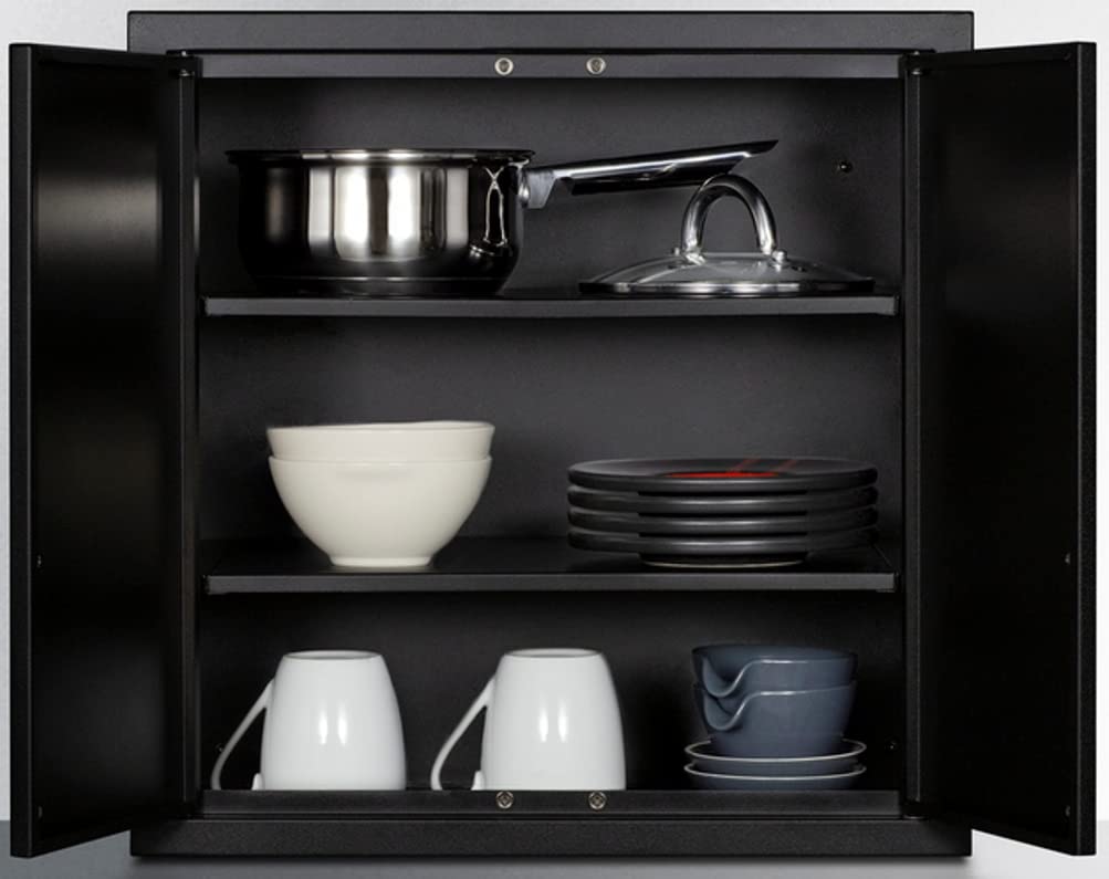 18' Wide Wall Cabinet by Summit Appliance – 18"W x 12"D x 18"H, Metal, Black