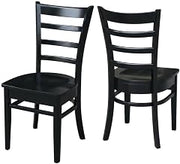 Furnifact Solid Wood Side Chair with Classic Frame, Dining Chair for Living Room and Bedroom Chair Set of Two