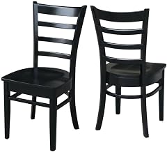 Furnifact Solid Wood Side Chair with Classic Frame, Dining Chair for Living Room and Bedroom Chair Set of Two