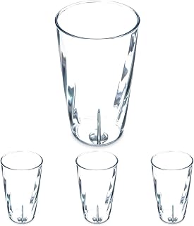 Carlisle FoodService Products Swirl Tumbler, Plastic Cup for Water and Cold Drinks, 16 Oz, 1 Count, Clear (Pack of 4)