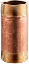 3/4" x 6" Pipe Nipple, Seamless Red Brass, 140 PSI, Sch. 40