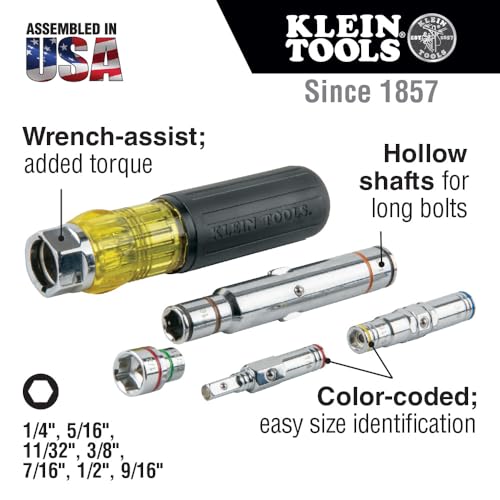 KLEIN TOOLS 7-in-1 Nut Driver / Black / 1 Nut Drivers