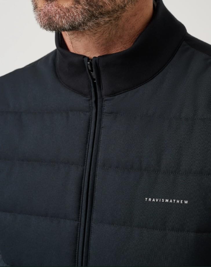 Mens Point Of Sail Vest Black Medium by TravisMathew – Medium, Polyester Blend, Black, Model A46644_0BLK_