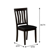 Faux Leather-Upholstered Wooden Dining Chairs Set of by Furnifact – Wood, Black, Pack of 2