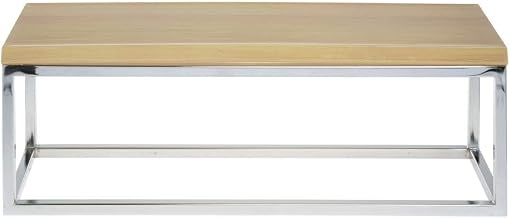 HUBERT Cerve Collection Chrome Display Riser with Butcher Block Top - 7"H