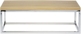 HUBERT Cerve Collection Chrome Display Riser with Butcher Block Top - 7"H
