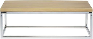 HUBERT Cerve Collection Chrome Display Riser with Butcher Block Top - 7"H