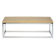 Cerve Collection Chrome Display Riser with Butcher Block Top - 7"H by HUBERT – Metal, Grey, Model 65628+40377