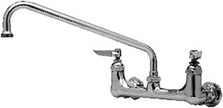 T&S Brass B-0231-EE Wall Mount Double Pantry Faucet with 8-Inch Centers, 12-Inch Swing Nozzle and Inlets