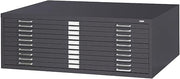 Safco Products 4986BL 10-Drawer Flat File for 42" Wide x 30" Long Documents, with Case-Hardened Rollers & Optional Space-Saving Base - Black
