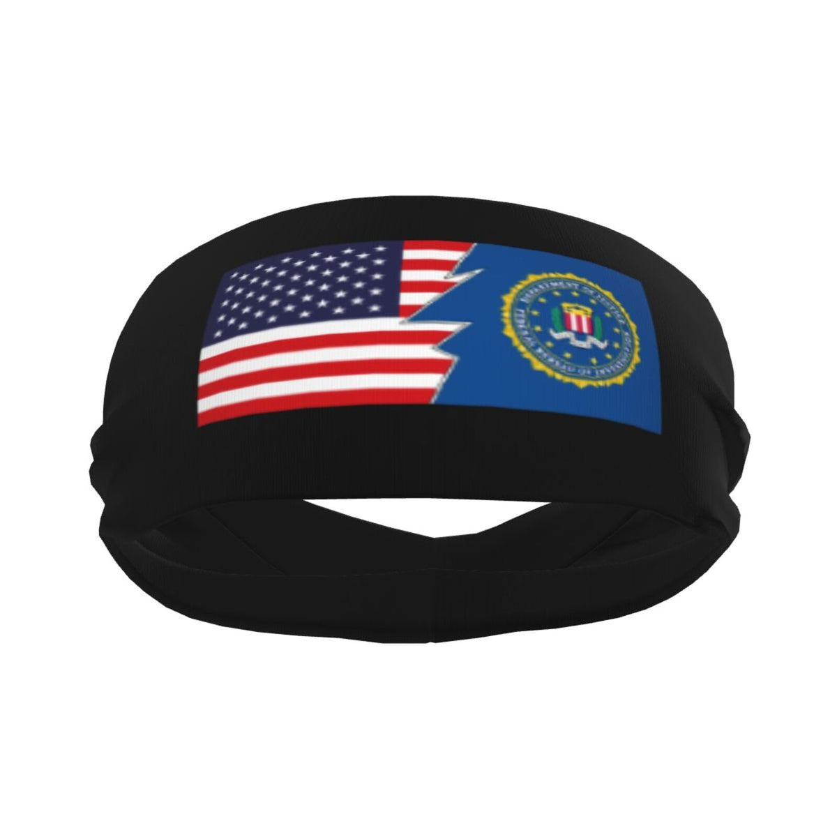 Flag of the Federal Bureau of Investigation and America Headbands for Men Women Non Slip Wicking Sports Sweatband for Fitness Exercise Gym Yoga Hairbands by KJSINIET – Model