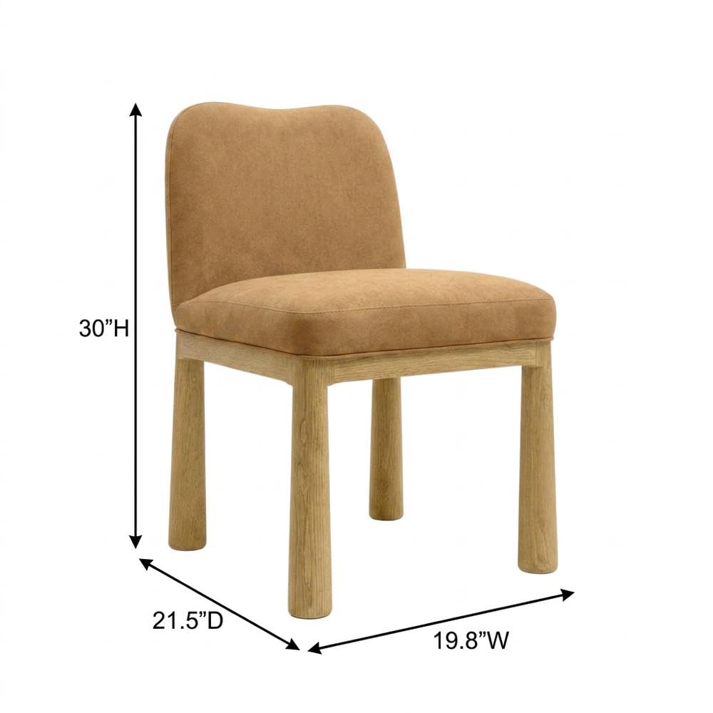 Velvet-Upholstered Dining Chair with Oak Legs by Starlight Canyon Home – Engineered Wood, Brown