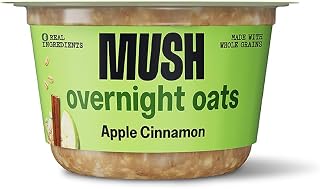 MUSH Overnight Oats - Apple Cinnamon - Good Source of Fiber, Non-GMO, Dairy Free, Gluten Free, 5oz