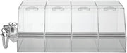 HUBERT Acrylic Bulk Food Bin with Scoop Stackable 4 Section Base Unit - 24"L x 17"W x 9"H