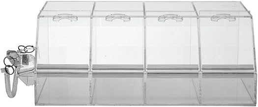 HUBERT Acrylic Bulk Food Bin with Scoop Stackable 4 Section Base Unit - 24"L x 17"W x 9"H