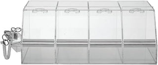 HUBERT Acrylic Bulk Food Bin with Scoop Stackable 4 Section Base Unit - 24"L x 17"W x 9"H