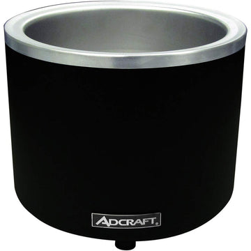 Countertop Soup Warmer with Thermostatic Controls by Adcraft – 7 Quarts, Stainless Steel, Black, Model FW-1200WR/B