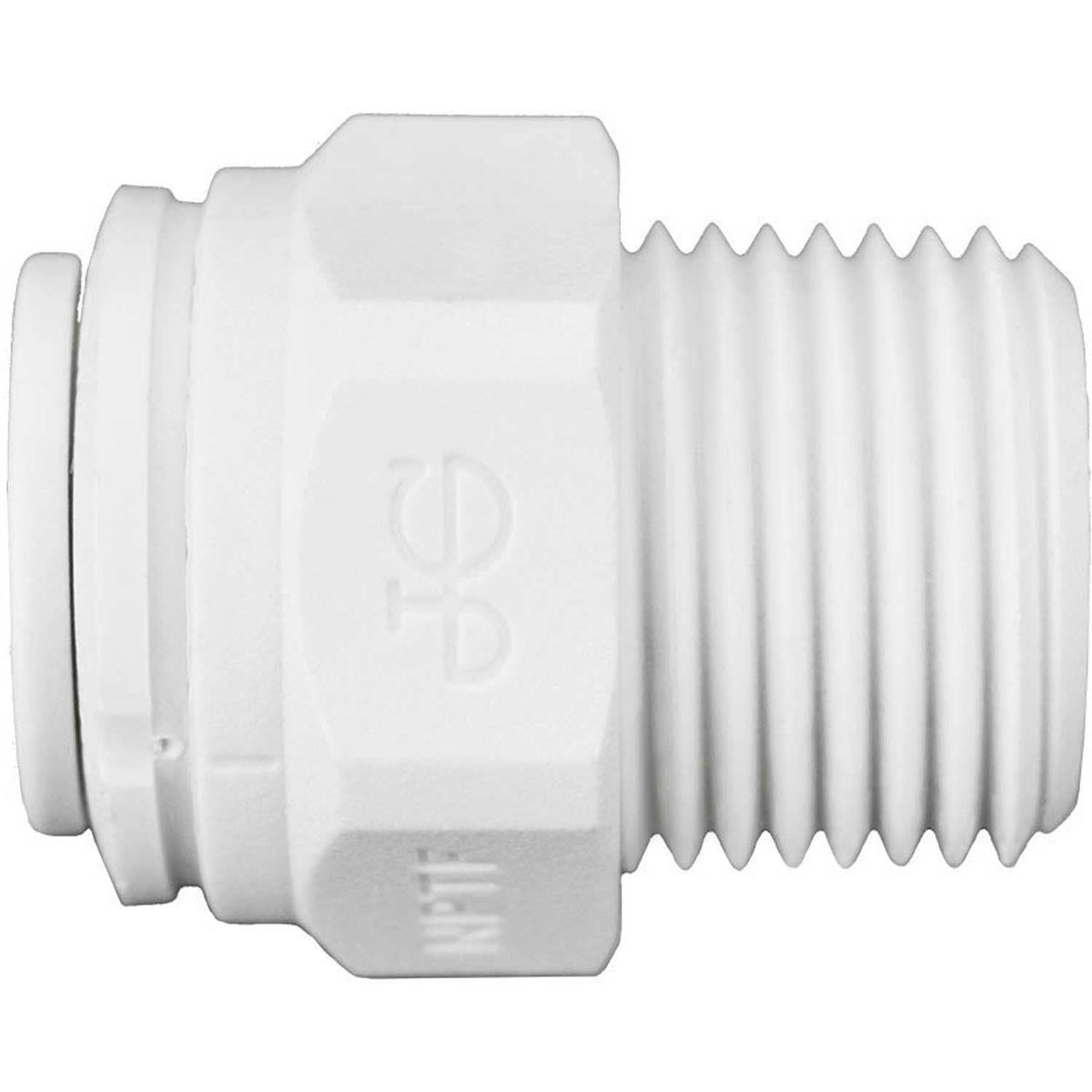 Polypropylene Male Connector 3/8'' x 3/8'' NPTF by John Guest – Polypropylene, White, Pack of 10, Model PP011223W-US