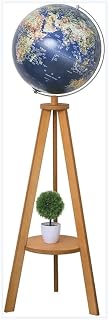 Innovative Globe Geo Lighting Floor Stand Globe Lighting World Globe With Wood Raised Embossed Earth Globe, 18.8x55.1 Inch For Home, Office fun education