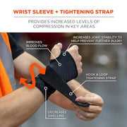 Ergodyne Medium / Black / Wrist Support Sleeve - Single Strap Hand & Wrist Braces