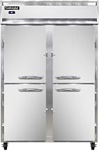 2RS-SS-HD Two Section Reach In Refrigerator, Shallow Depth, Full Stainless & Half-Height Doors