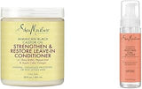 Shea Moisture SheaMoisture Leave In Conditioner Conditioner For Hair Jamaican Black Castor Oil To Soften and Detangle Hair 20 oz & Curl Mousse Coconut and Hibiscus for Frizz Control Styling Mousse