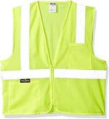 Radians SV2ZGM4X Polyester Mesh Economy Class 2 High Visibility Vest with Zipper Closure, 4X-Large, Green