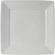 Tuxton China BWH-1016 Plate, 10-1/8", Square, Wide Rim, Microwave and Dishwasher Safe, Oven Proof, Fully Vitrified, Ceramic, DuraTux, White, Pack of 12