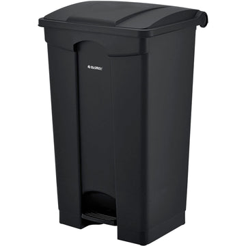 Indoor Rectangular Step On Trash Can with Flat Lid by Global Industrial – 23 gallon, 23.0 gallons, Plastic, Black, Model EK61318-87L