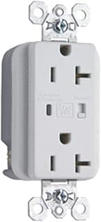 Legrand Pass & Seymour 5362WSP 20 Amp 125V Extra-Heavy Duty Surge Protective Receptacle Outlet with Audible Alarm and LED Indicator, Back and Side Wire, White (1 Count)