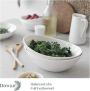 DOWAN Serving Bowls, 35 Ounce Porcelain, Oval Soft White