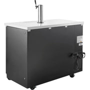 Nexel Beer Dispenser Cooler w/Single Tap Dispenser by Global Industrial – 24.38"L x 48"W x 35.63"H, Stainless Steel, Black, Model UDD-24-48-HC