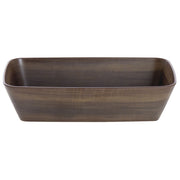 Serving Bowl Dark Brown Wood Bowl Soft Square - 12 1/2"L x 7"w x 3 1/5"H by HUBERT – Melamine, Brown, Model M2341-DK WOOD