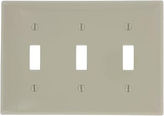 Leviton 3-Gang Toggle Device Switch Wallplate, 80711-I, Ivory