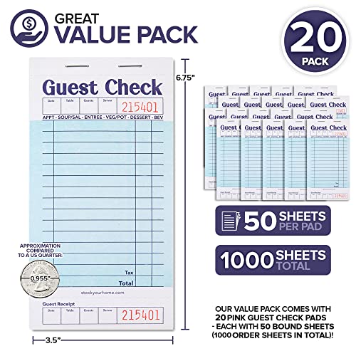 Stock Your Home 20 Pack / Black/White / 20 Guest Checks