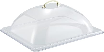 Winco Clear Plastic Dome Cover, Half Size | Dishwasher safe, BPA-free, Great for Cooking, Food Preparation and Restaurant Kitchens