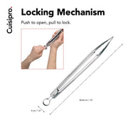 16" Locking Tongs Model by Cuisipro – 16-Inch, Stainless Steel, White, Model CSP-57579