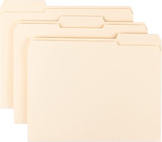 SMEAD File Folder, Reinforced 1/3-Cut Tab, Letter Size, Manila, 45 Per Box (10438)