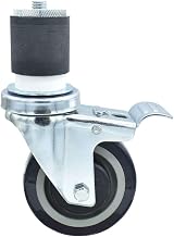 BK Resources 4" Polyurethane 2" Expanding Stem Swivel Caster for Work Tables with Total Lock Brake, NSF, 300lb Capacity Per Wheel
