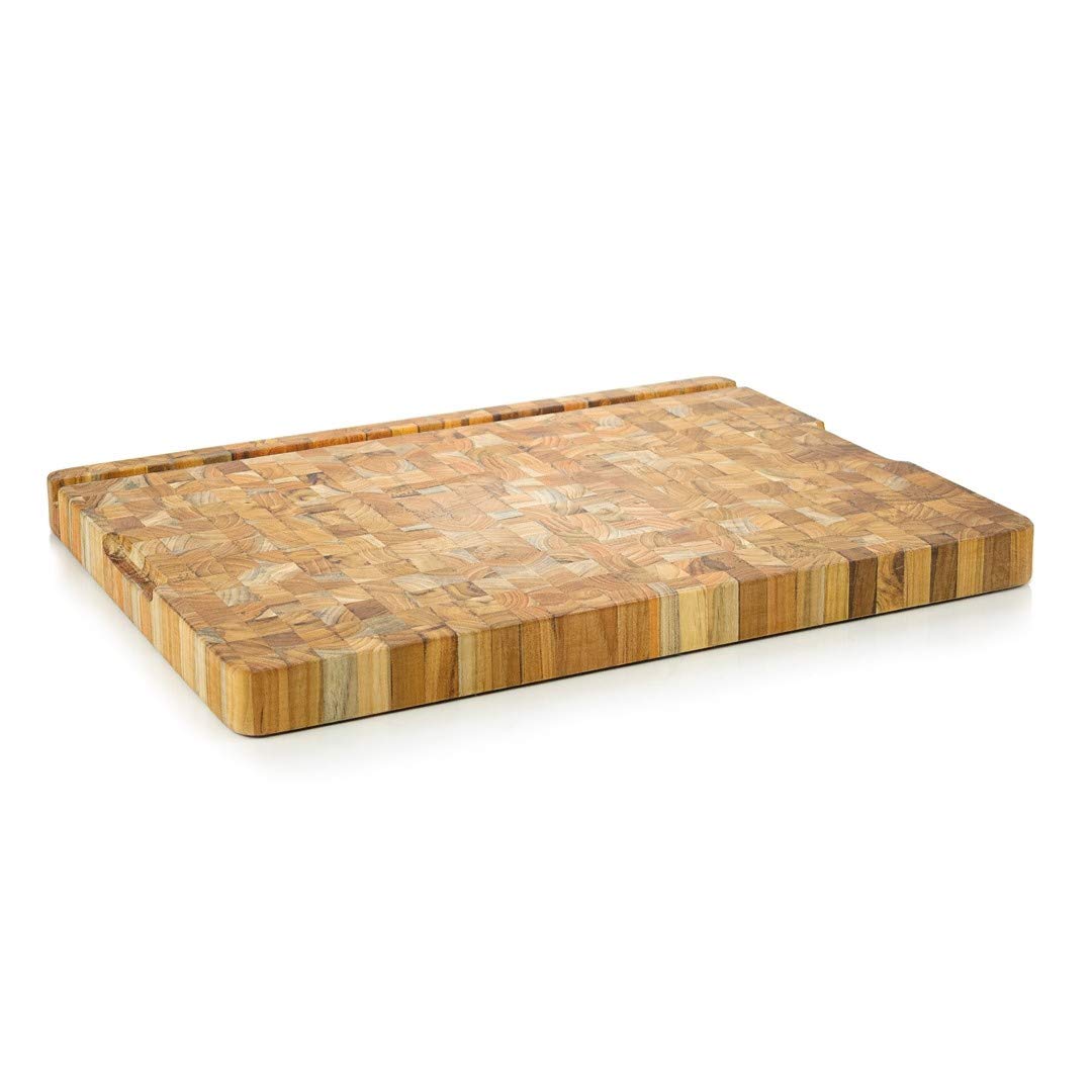End Grain Large Smart Rectangular Cutting Board by Teakhaus – 20"L x 15"W, Teak Wood, Brown, Model 636865-1203