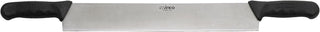 Double Handle Cheese Knife ~ 15 Inch Blade ~ 5" Black Plastic Handles ~ Use for Cheeses, Cakes, Vegetables, Soaps, Etc.