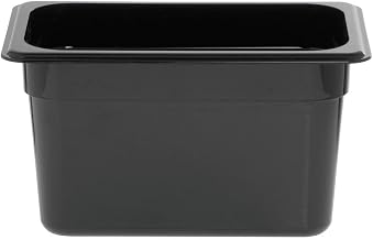 HUBERT 1/4 Size Cold Food Pan Black Polycarbonate - 6" D