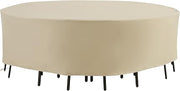 Crosley Furniture Patio Furniture Set Covers, Waterproof Round Outdoor Cover for Backyard, Deck, Dining, Tan