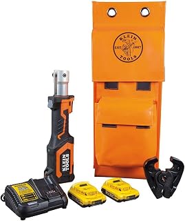 KLEIN TOOLS BAT207T2 Crimping Tool, Power Cable Crimper with D3 Groove Jaw, Uses 2 Ah DeWALT 20V Batteries