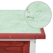 Outdoor Rabbit Hutch 1 Layer in Red Wood by vidaXL – Fir, Green,Red,White,Wood, Model 170830