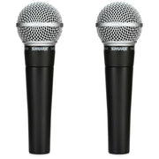 SM58 Cardioid Dynamic Vocal Microphone (2-Pack) by Shure – Stainless Steel, Pack of 2, Model SM58-LC-2pk